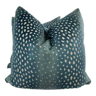 Thibaut "Gazelle" in Peacock 22" Pillows-A Pair For Sale
