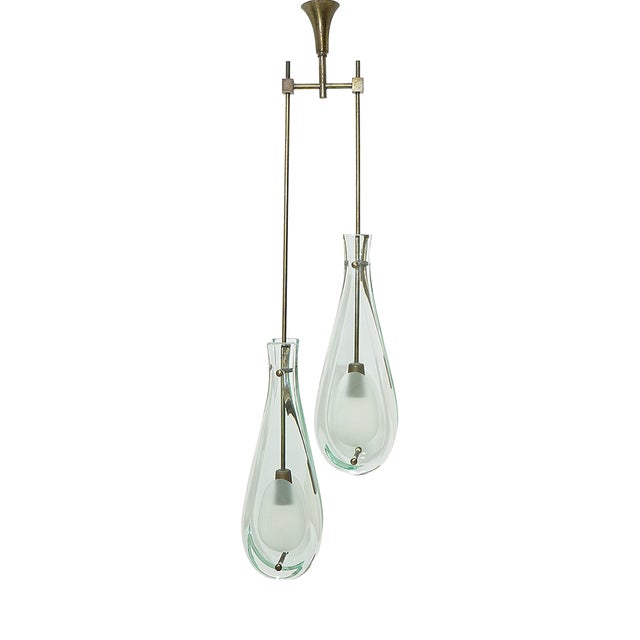 Model 2259/2 Pendant Lamp by Max Ingrand for Fontana Arte, 1960s For Sale