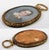 Wood Antique Hand Painted French Portrait Miniature in Locket Style Frame, C. 1850 For Sale - Image 7 of 12