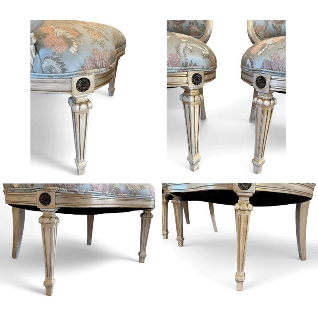 1950s Regency Asymmetrical Boudoir or Parlor Chairs - A Pair For Sale - Image 11 of 12