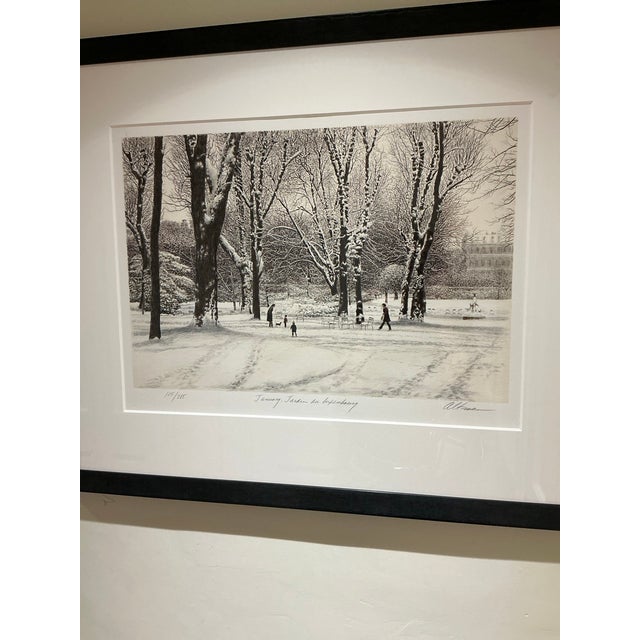 A beautifully composed limited edition etching by renowned American artist Harold Altman (1924–2003), titled January,...