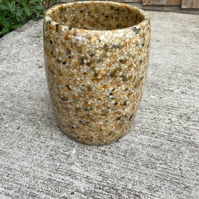 Mid Century Pebble Resin Wastebasket For Sale - Image 4 of 6