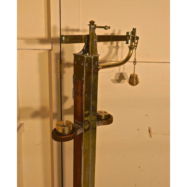 Metal Avery Brass Height & Weight Standing Jockey Scales from Market Rasen Racecourse, 1890s For Sale - Image 7 of 11