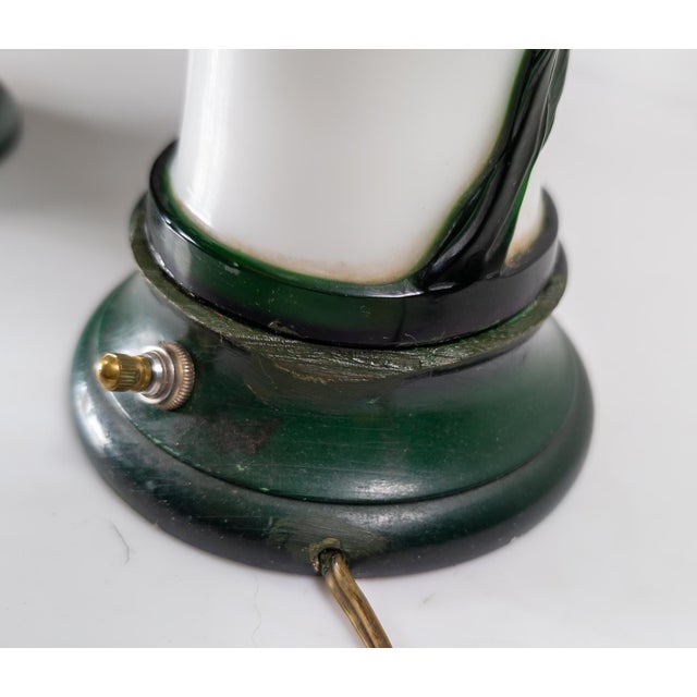 20th Century Pair of Chinese Chinoiserie Peking Glass Table Lamps For Sale - Image 13 of 18