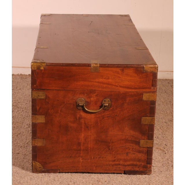 19th Century Camphor Wood Marine Chest with Double Locks For Sale - Image 10 of 15