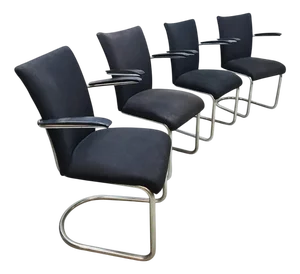 Vintage Dutch Tubular Armchairs, 1960s, Set of 4