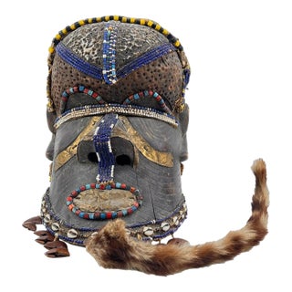 Early 20th Century Kuba Mask Bwoom Helmet Royal For Sale