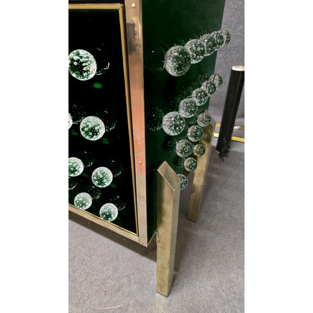 Brass and Murano Glass Sideboard with 120 Fused Spheres from Justfurnituress SRL For Sale - Image 10 of 13