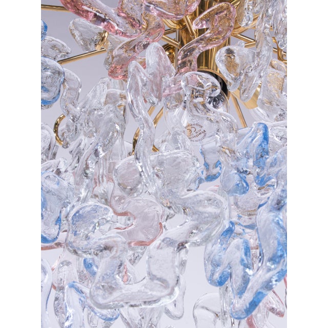 Murano Glass and Brass Flush Mount Glass from Kalmar, 1960s For Sale - Image 3 of 15