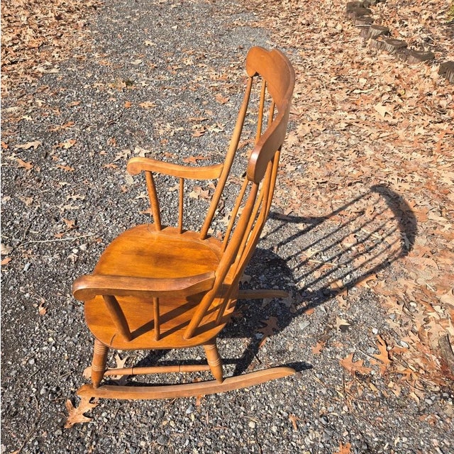 Late 20th Century Solid Wood Nichols and Stone Rocking Chair For Sale - Image 9 of 17