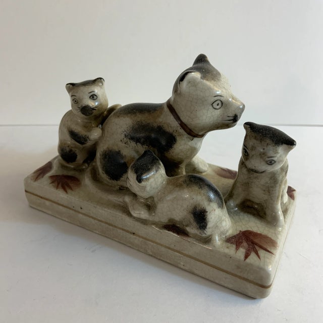Gray 1970s Vintage Chinese Cat Family For Sale - Image 8 of 8