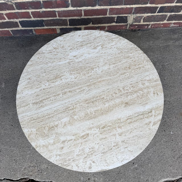 Mid 20th Century Mid-Century Modern Walnut Rythm Coffee Table With Travertine Top by Lane For Sale - Image 5 of 12