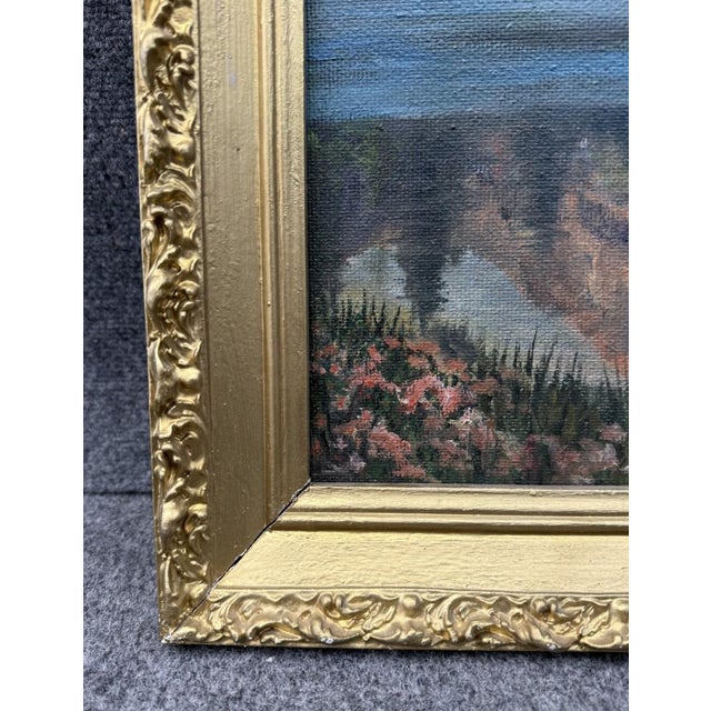 Original 1968 Mountain Landscape Oil on Board by Lillian Lewis For Sale - Image 10 of 11