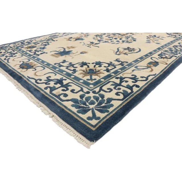 77211 Vintage Chinese Peking Indian Rug, 05'11 x 08'11. The Celestial Garden: A Vintage Indian Peking Rug Masterpiece of...