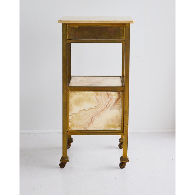 French Brass and Onyx Side Table on Casters, Circa 1900 For Sale - Image 12 of 18