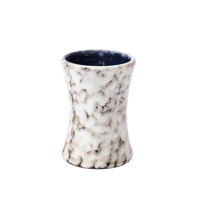 Mid-Century Modernist White and Earth Toned Ceramic Vase For Sale - Image 13 of 13