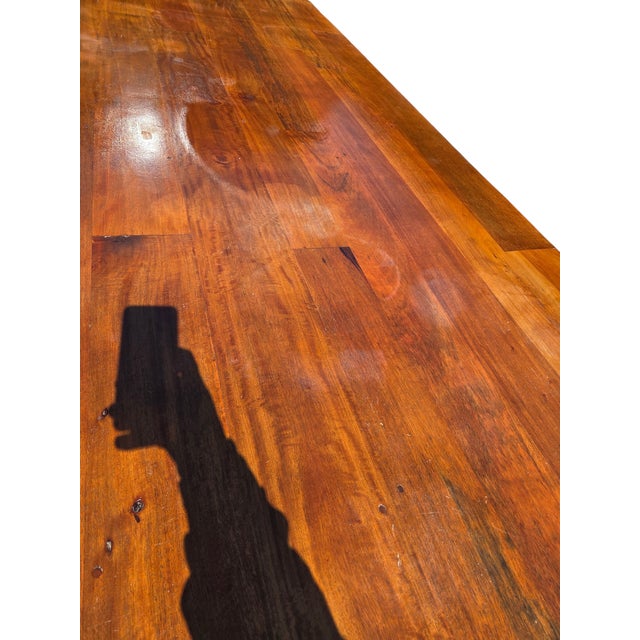 Vintage Custom Farmhouse Dining Room Table Shaker Harvest Primitive Plank Board For Sale - Image 16 of 18