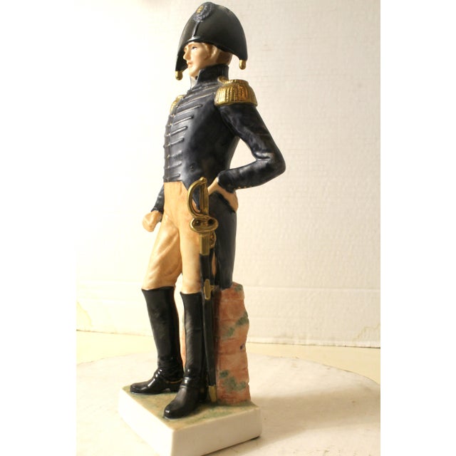 Navy Blue Vintage Sadek 1814 U S Army General Staff Officer Figurine Hand-Painted Porcelain For Sale - Image 8 of 15