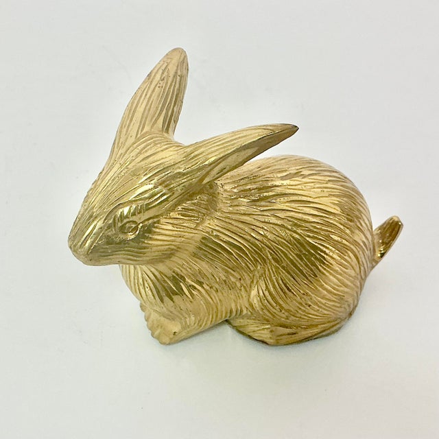 Mid 20th Century Mid-Century Hollywood Regency Boho Chic Brass Bunny Figurine. For Sale - Image 5 of 13