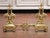 French Pair of 19th Century French Louis XVI Bronze Lyre Form Chenets Andirons For Sale - Image 3 of 10