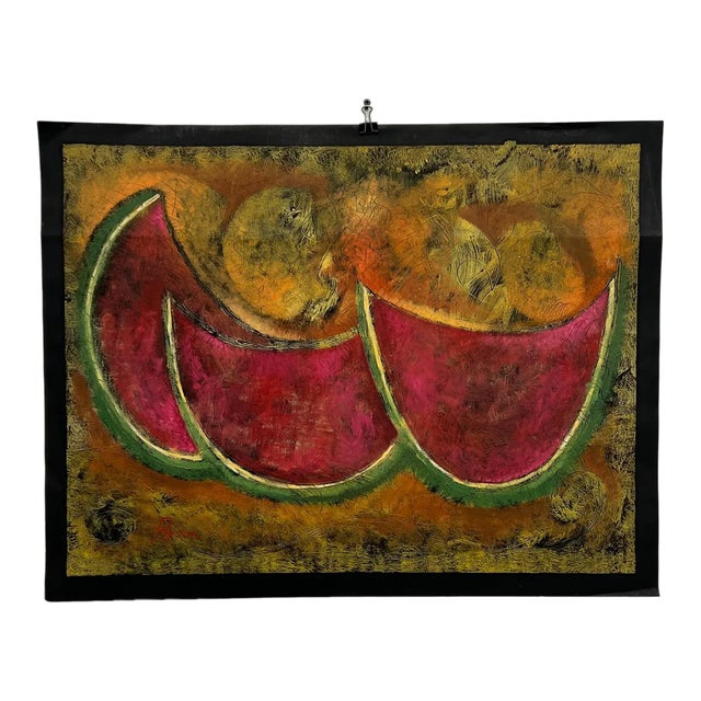 1980s Byron Gálvez Art Pastel Black Paper For Sale