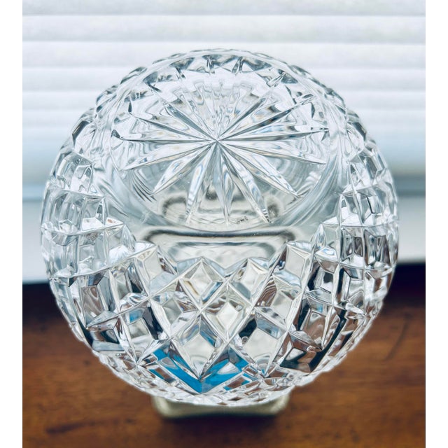Glass VTG 1980’s Large Clear Cut Lead Crystal Rose Bowl For Sale - Image 7 of 8