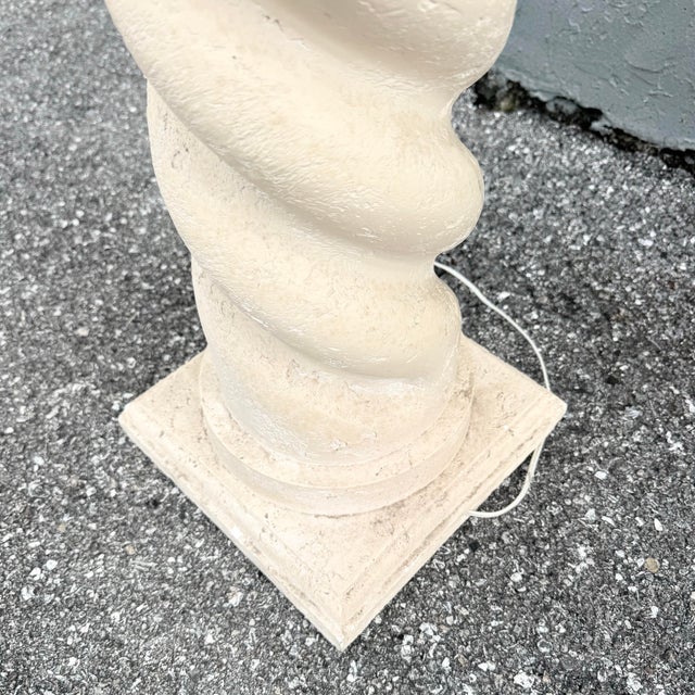 Postmodern Michael Taylor Style Ceramic Swirl Floor Lamp For Sale In West Palm - Image 6 of 8