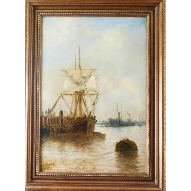 Edward Henry Eugene Fletcher, Riverscape, 19th-Century, Oil on Canvas, Framed For Sale - Image 8 of 8