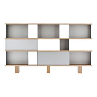 Nuage Shelving Unit in Wood and Aluminium by Charlotte Perriand for Cassina For Sale