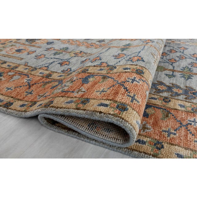 6x9Ft. Light Grey Classic Persian Tree of Life Modern Designer Oushak Turkish Style Wool For Sale - Image 9 of 12