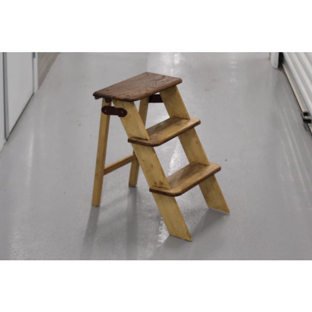 Vintage Brown Wooden Stepladder, 1970s For Sale - Image 17 of 18