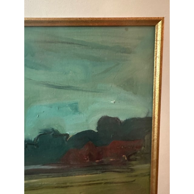 American American Landscape Painting in the Manner of Albert York (1928-2009) Signed For Sale - Image 3 of 12