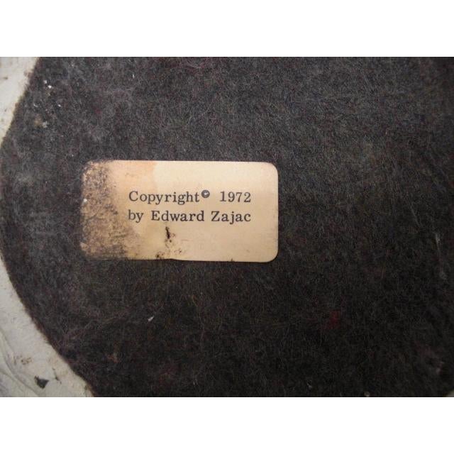 Vintage Baskeweave Ceramic Lamp by Edward Zajac With Fabric Shade For Sale - Image 9 of 15