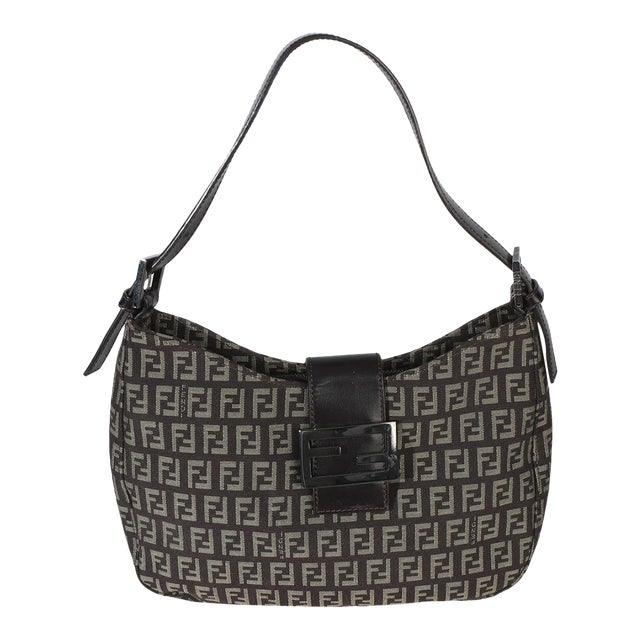 Vintage Tobacco Zucchino Canvas Vitello Hobo For Sale