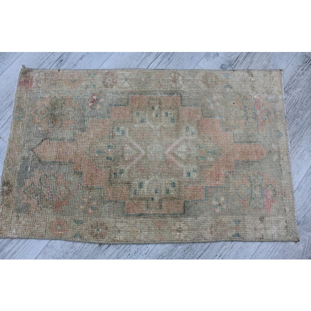 Mid-Century Modern Vintage Anatolian Turkish Rug - 16.5"x27" For Sale - Image 3 of 9