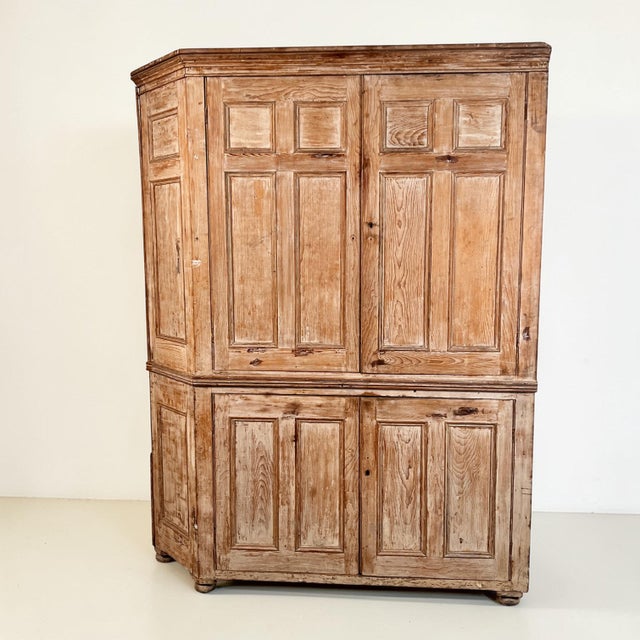 Large Antique Stripped Pine Housekeepers Cabinet, 1800s For Sale - Image 6 of 11