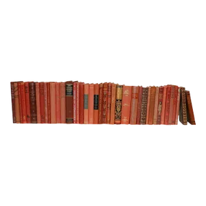 Decorative Books - Vintage Petite Brick Books - Red Books By The Foot