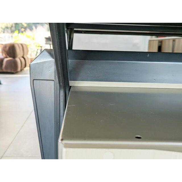 Office or home desk, arco model for olivetti synthesys in the rare small dimension (cm 140 lenght). historic piece of...