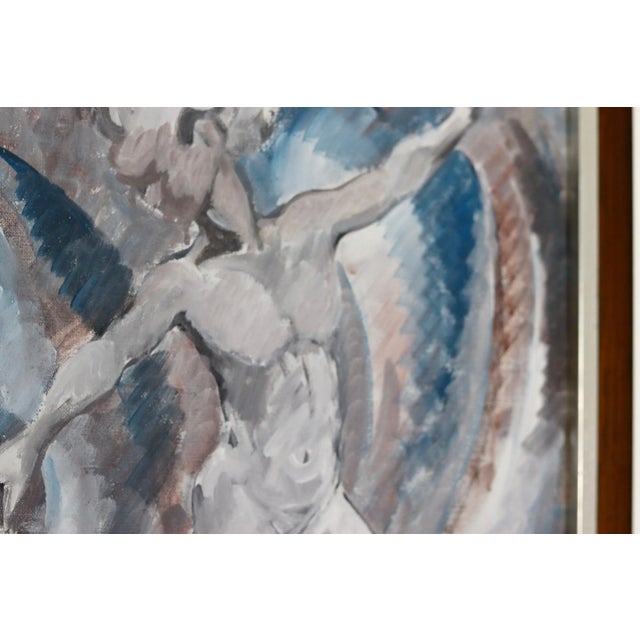 Ebbe Höglund, Leap\., 1960s, Oil on Canvas & Teak, Framed For Sale - Image 10 of 12