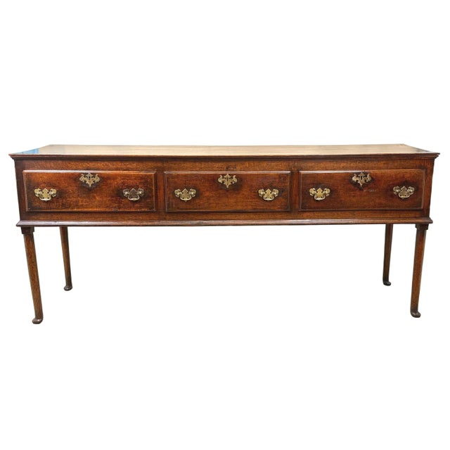 Antique Oak Padfoot Dresser Base, 1740 For Sale - Image 12 of 13
