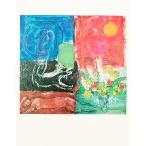 1972 After Marc Chagall "The Sun of Poros", Full-Color Parisian Print