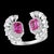 2.5 Ct Pink Emerald Cut Pink Sapphire & 2.8 Ct Diamond 18 Kt White Gold Ring S6 For Sale - Image 18 of 18