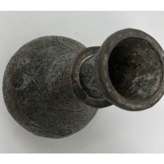 Islamic 19th Century Tinned Copper Indo-Persian Islamic Vase For Sale - Image 3 of 12