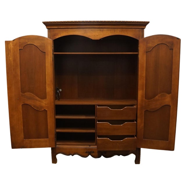 Late 20th Century Hickory White Chateau Collection Country French Style 58" Clothing / Media Armoire 64558-64 For Sale - Image 5 of 12