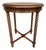 1930s Spanish Round Carved Wood Side Table With Bobbin Turned Legs For Sale