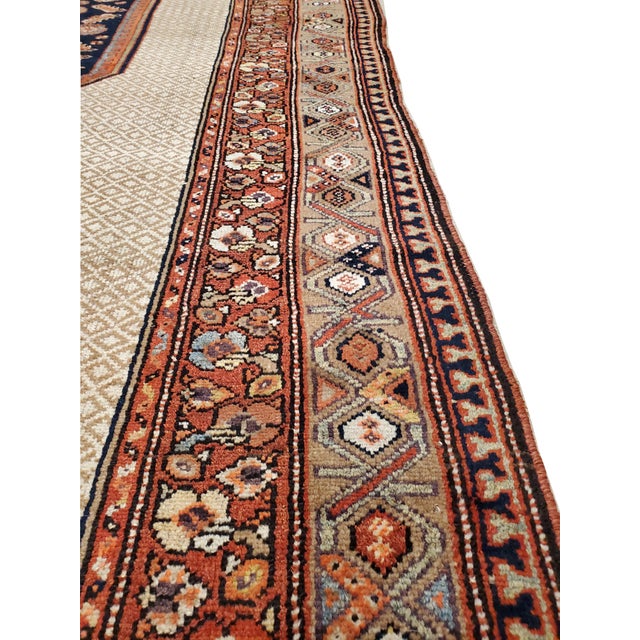 Antique Persian Serab Rug, Handmade Wool Oriental Rug, Red, Ivory, Camel, Blue For Sale - Image 11 of 18