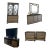 Michael Amini After Eight Bedroom Collection- 2 Nightstands, Dresser, Armoire, Mirror, Media Cabinet For Sale