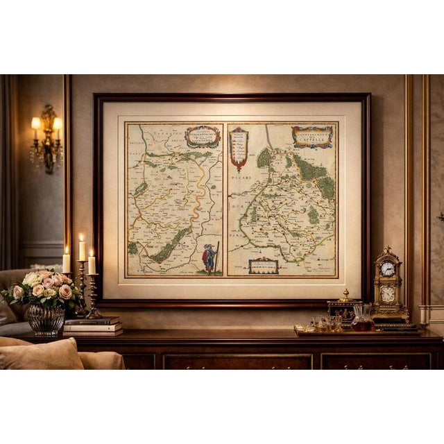 Antique Map of Vermandois and La Capelle from Blaeu, France, 1642 For Sale - Image 9 of 9
