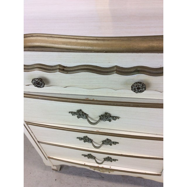 Mid Century French Provincial Style Lowboy Dresser With 9 Drawers For Sale - Image 11 of 12