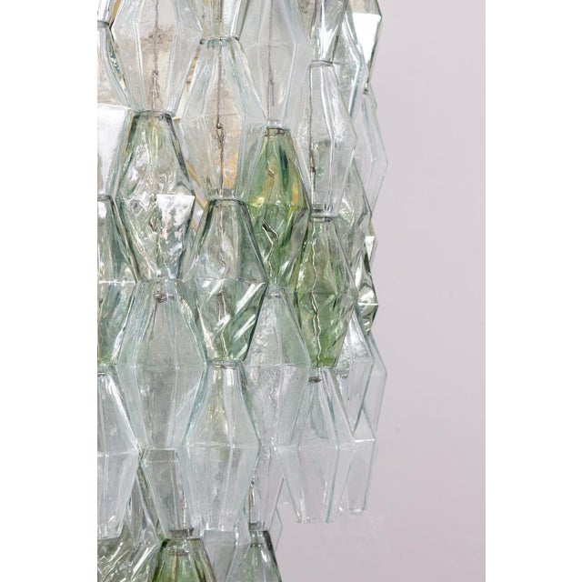 Mid-Century Green and Clear Poliedri Chandelier, 1960 For Sale - Image 9 of 15